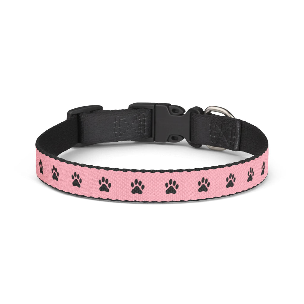 Pink Paw Print Clip-On Pet Collar — Adjustable Dog & Cat Collar