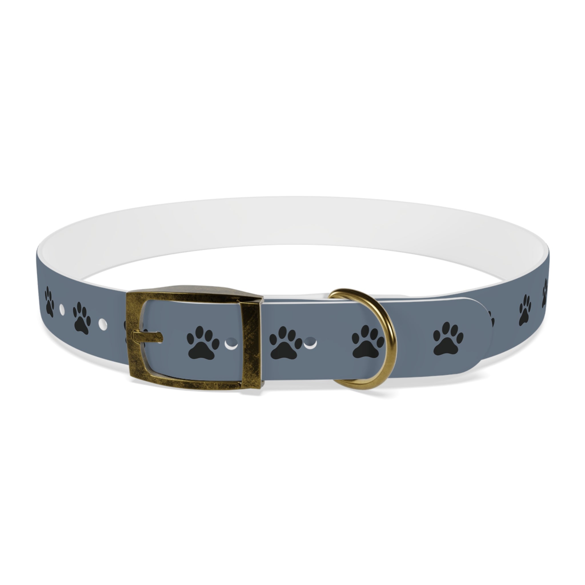 Blue Paw Print Dog Collar — Durable Adjustable Pet Collar for Everyday Wear