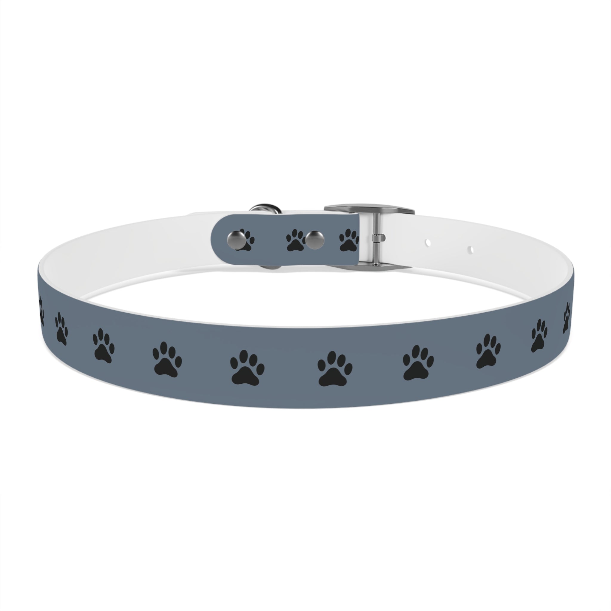 Blue Paw Print Dog Collar — Durable Adjustable Pet Collar for Everyday Wear