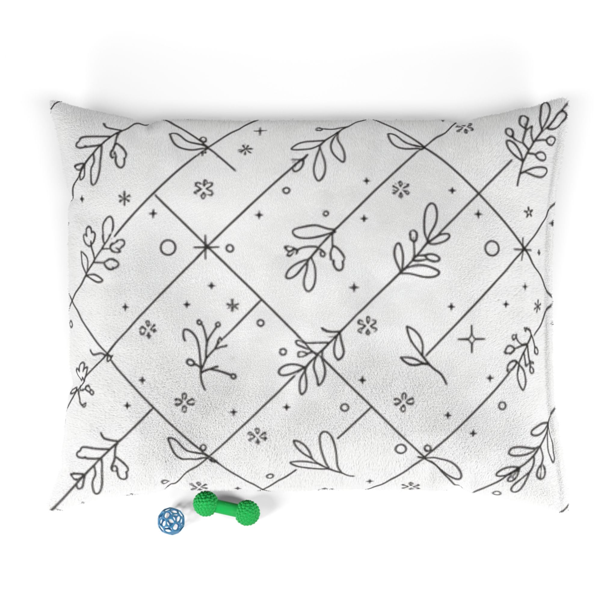 Floral Lattice Pet Bed — Dog & Cat Cushion