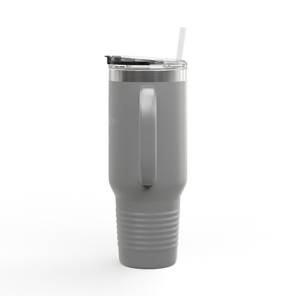 Dog Mom 40oz Insulated Travel Mug — Large Stainless Tumbler with Straw & Handle