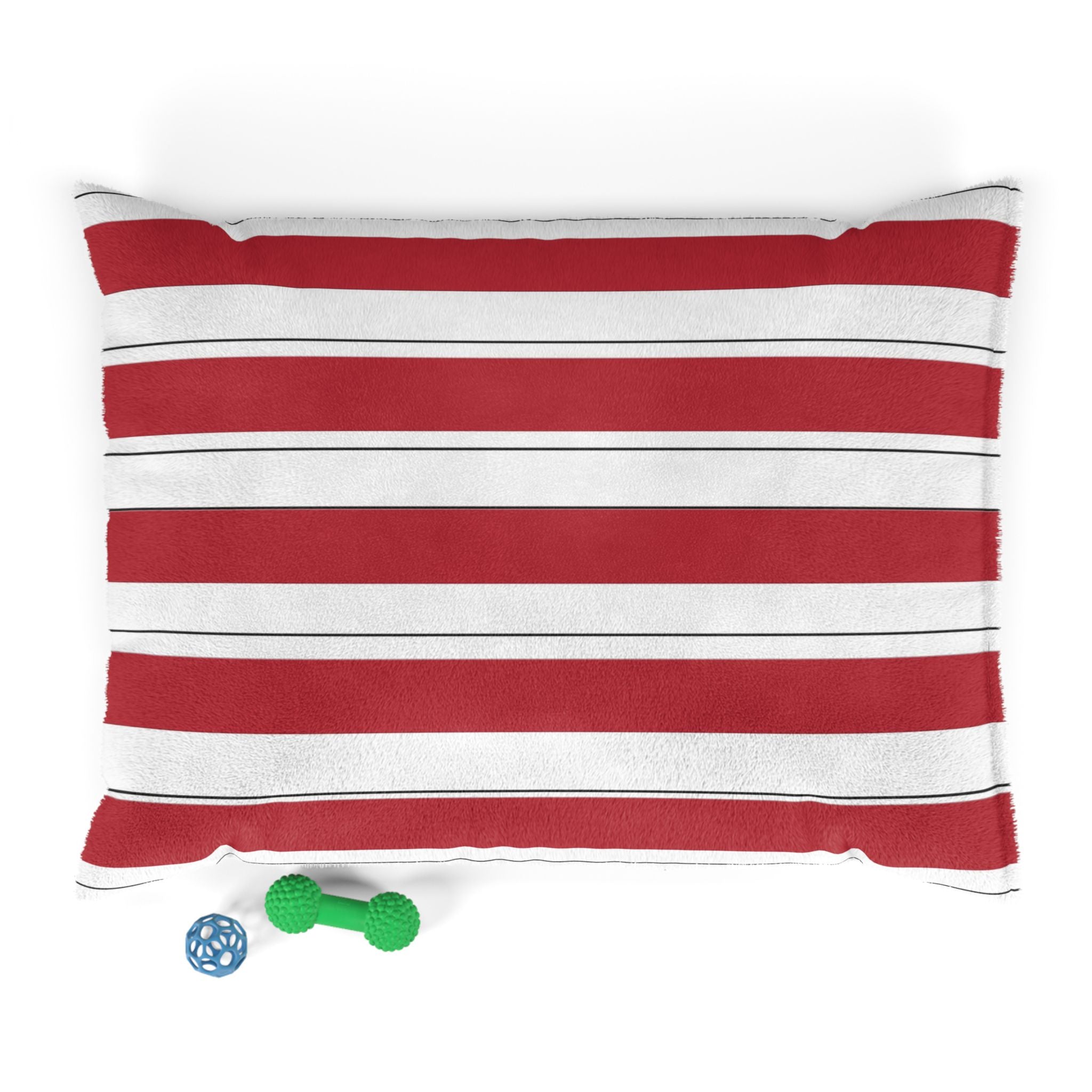 Red & White Striped Pet Bed - Cozy Nautical Dog & Cat Cushion