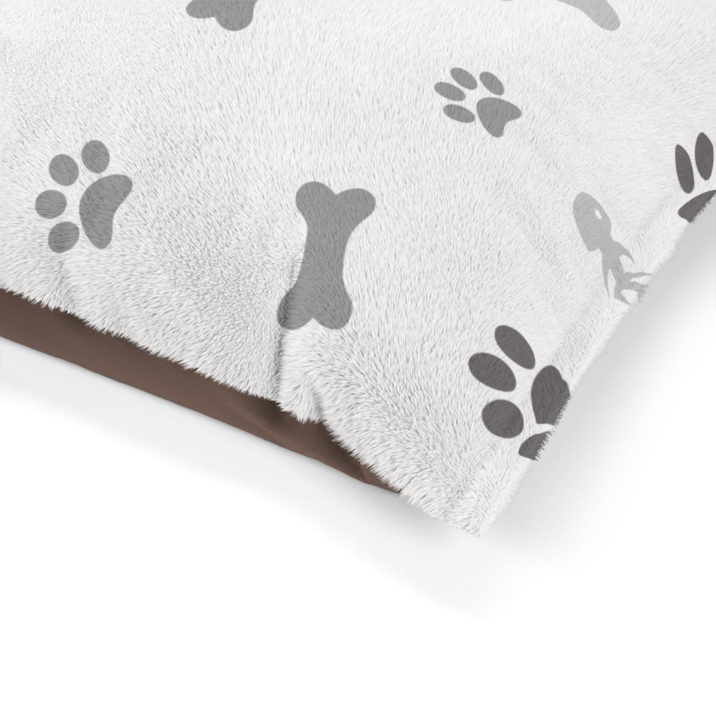 Plush Paw Print Pet Bed — Soft Cozy Cushion for Dogs & Cats
