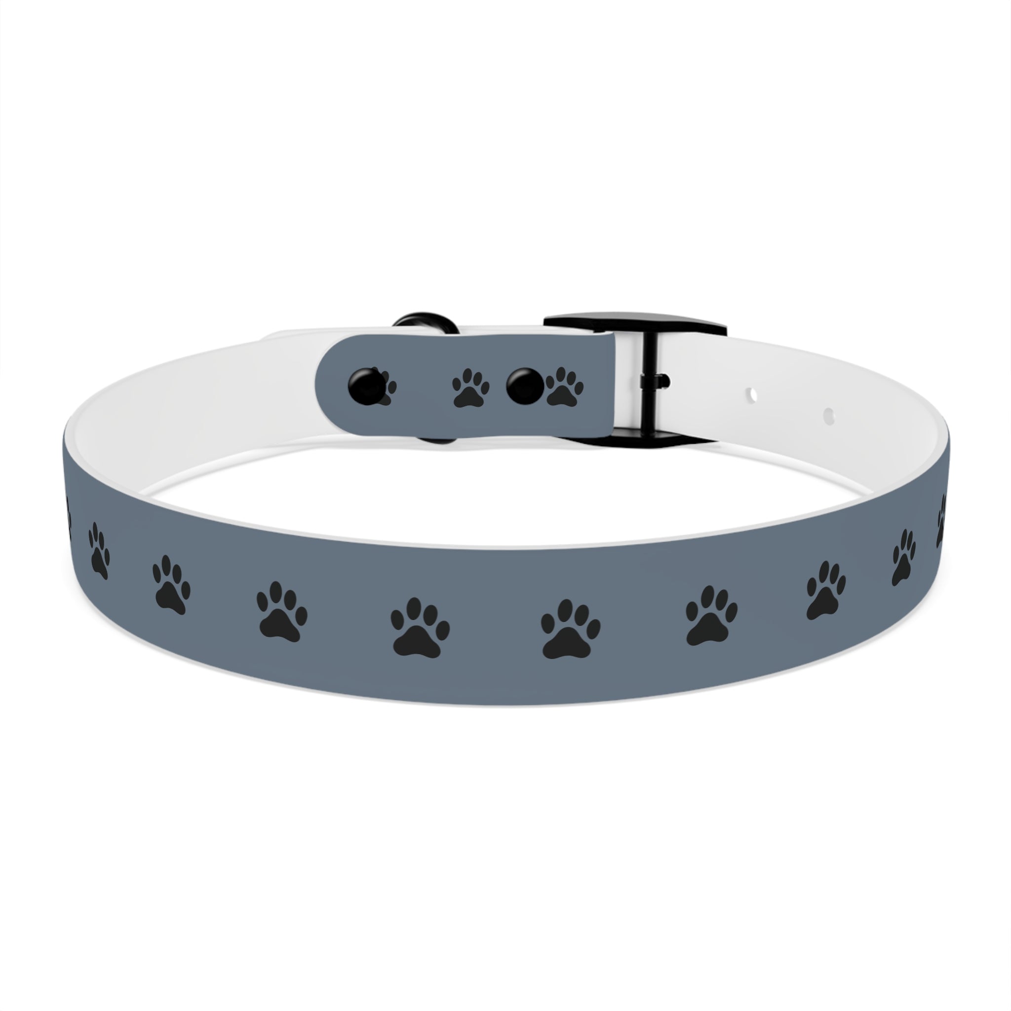 Blue Paw Print Dog Collar — Durable Adjustable Pet Collar for Everyday Wear