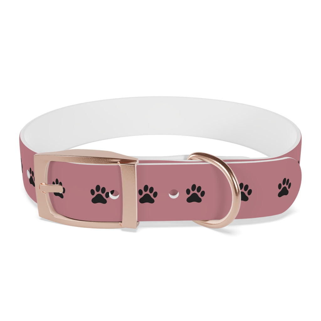 Pink Paw Print Dog Collar — Cute Durable Pet Collar for Everyday Wear