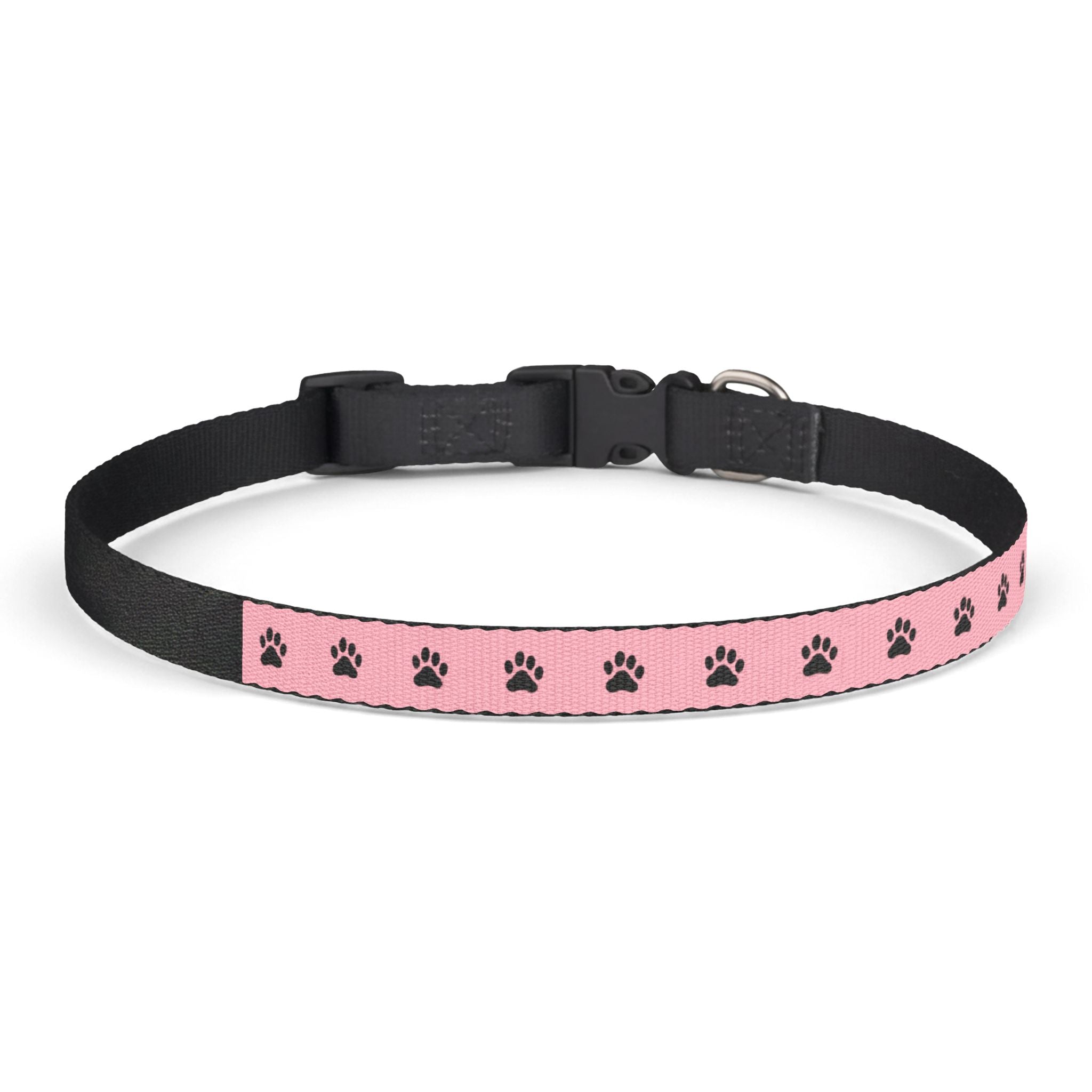Pink Paw Print Clip-On Pet Collar — Adjustable Dog & Cat Collar