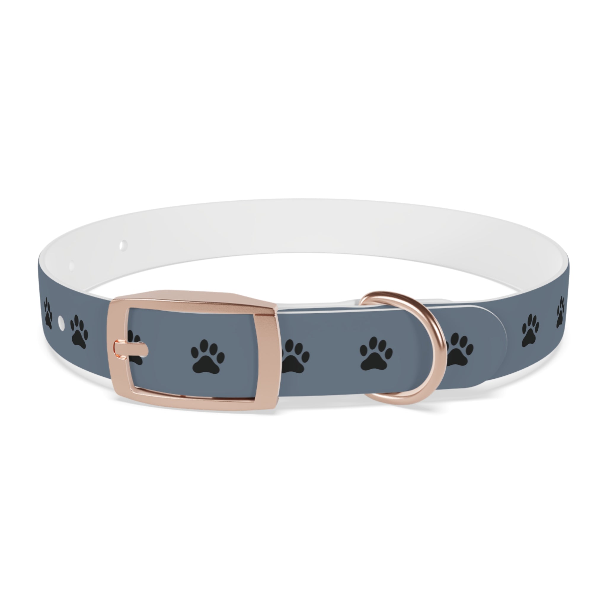 Blue Paw Print Dog Collar — Durable Adjustable Pet Collar for Everyday Wear