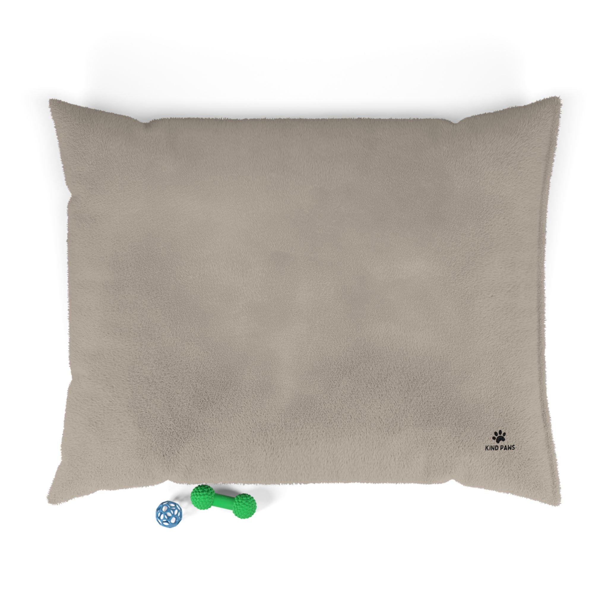 Cozy Plush Pet Bed — Soft Sherpa Cushion with 'Kind Paws' Paw-Print Accent