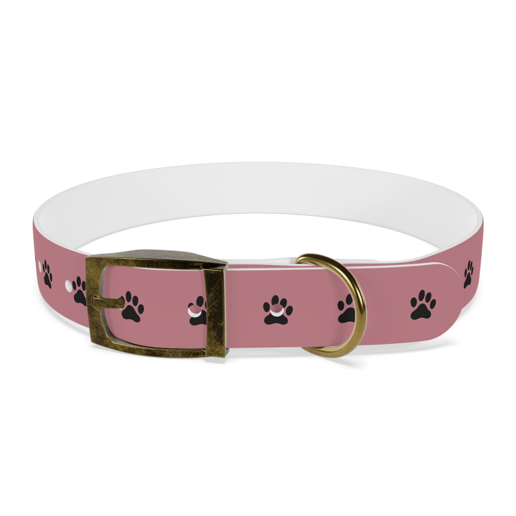 Pink Paw Print Dog Collar — Cute Durable Pet Collar for Everyday Wear