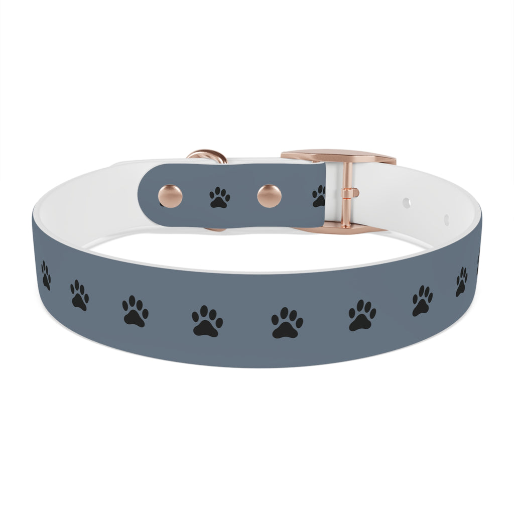 Blue Paw Print Dog Collar — Durable Adjustable Pet Collar for Everyday Wear