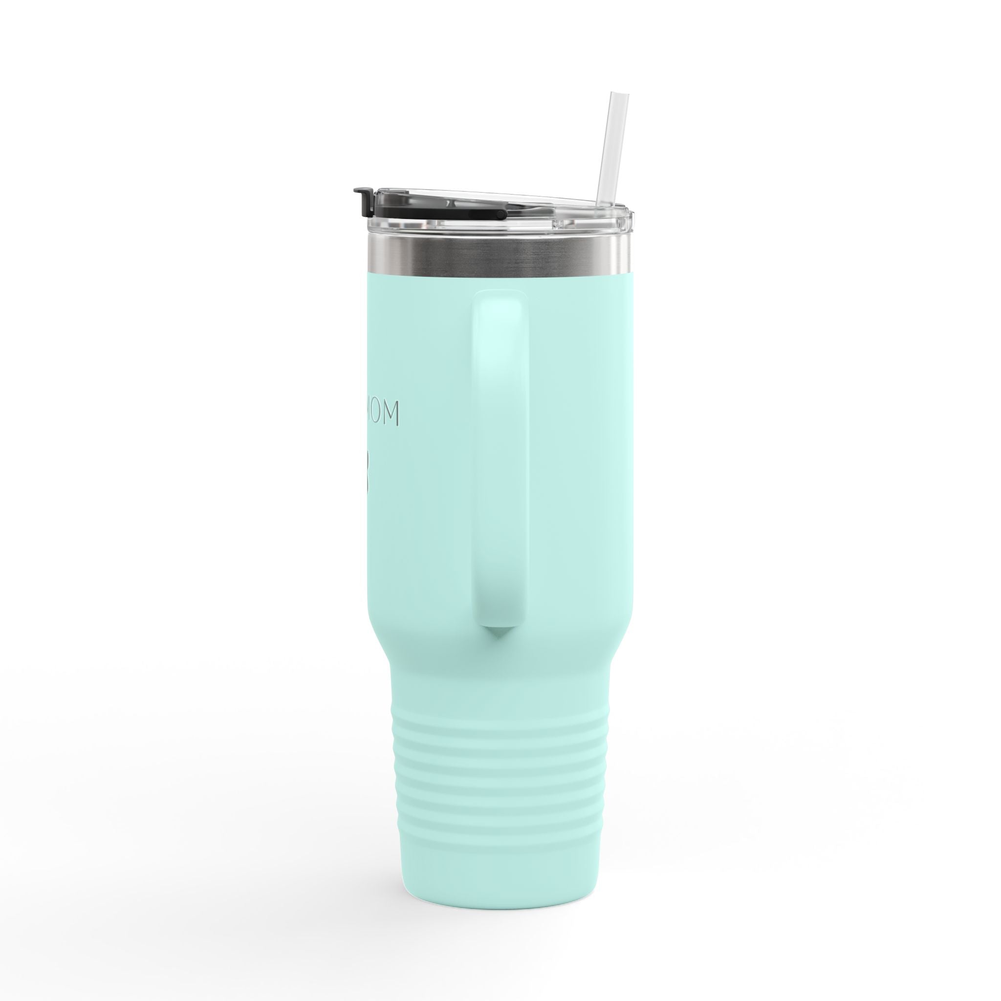 Dog Mom 40oz Insulated Travel Mug — Large Stainless Tumbler with Straw & Handle