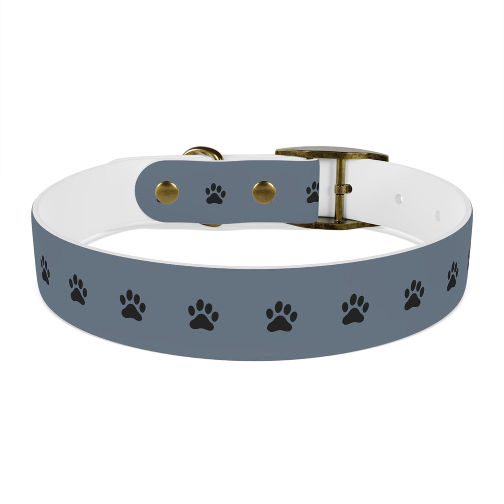 Blue Paw Print Dog Collar — Durable Adjustable Pet Collar for Everyday Wear