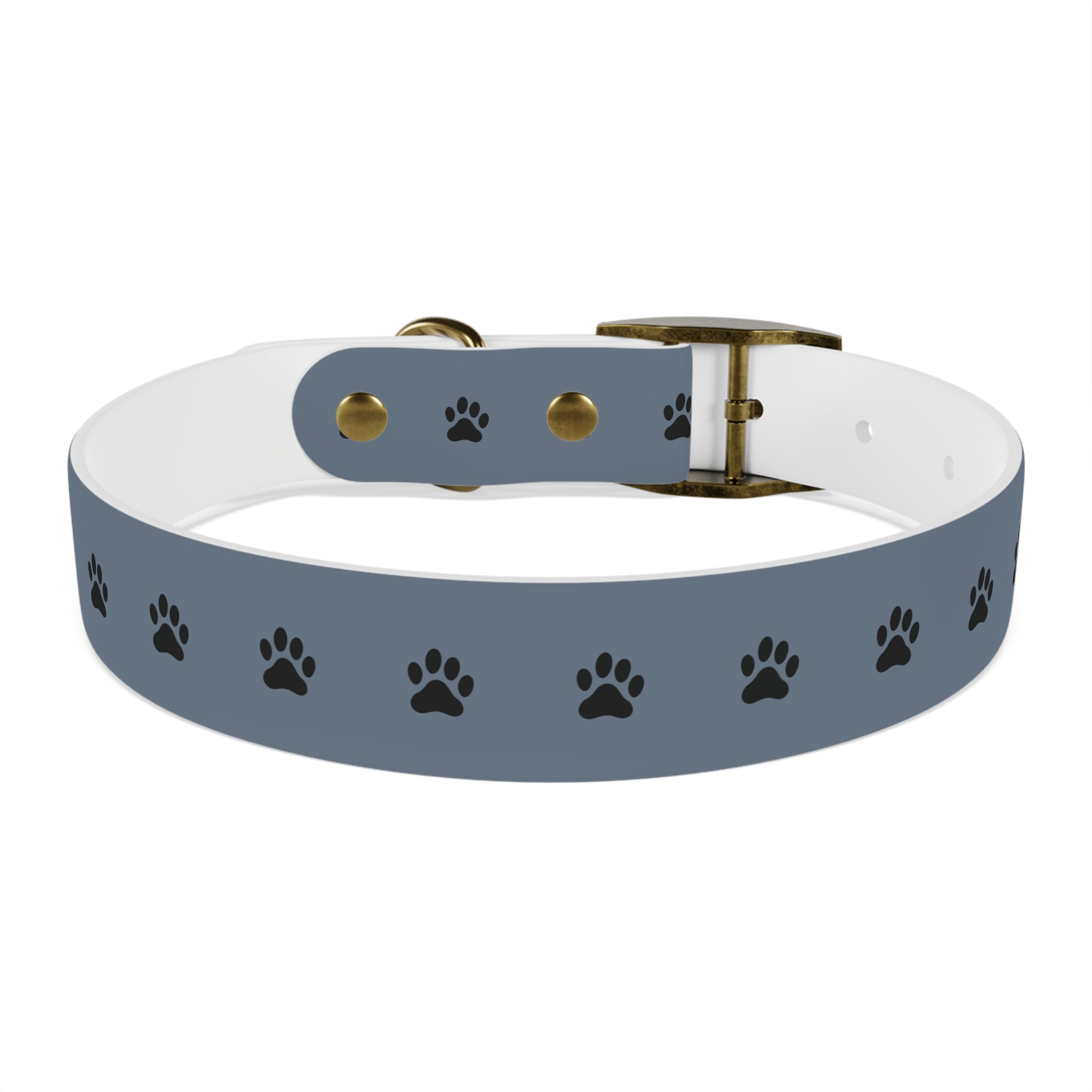 Blue Paw Print Dog Collar — Durable Adjustable Pet Collar for Everyday Wear