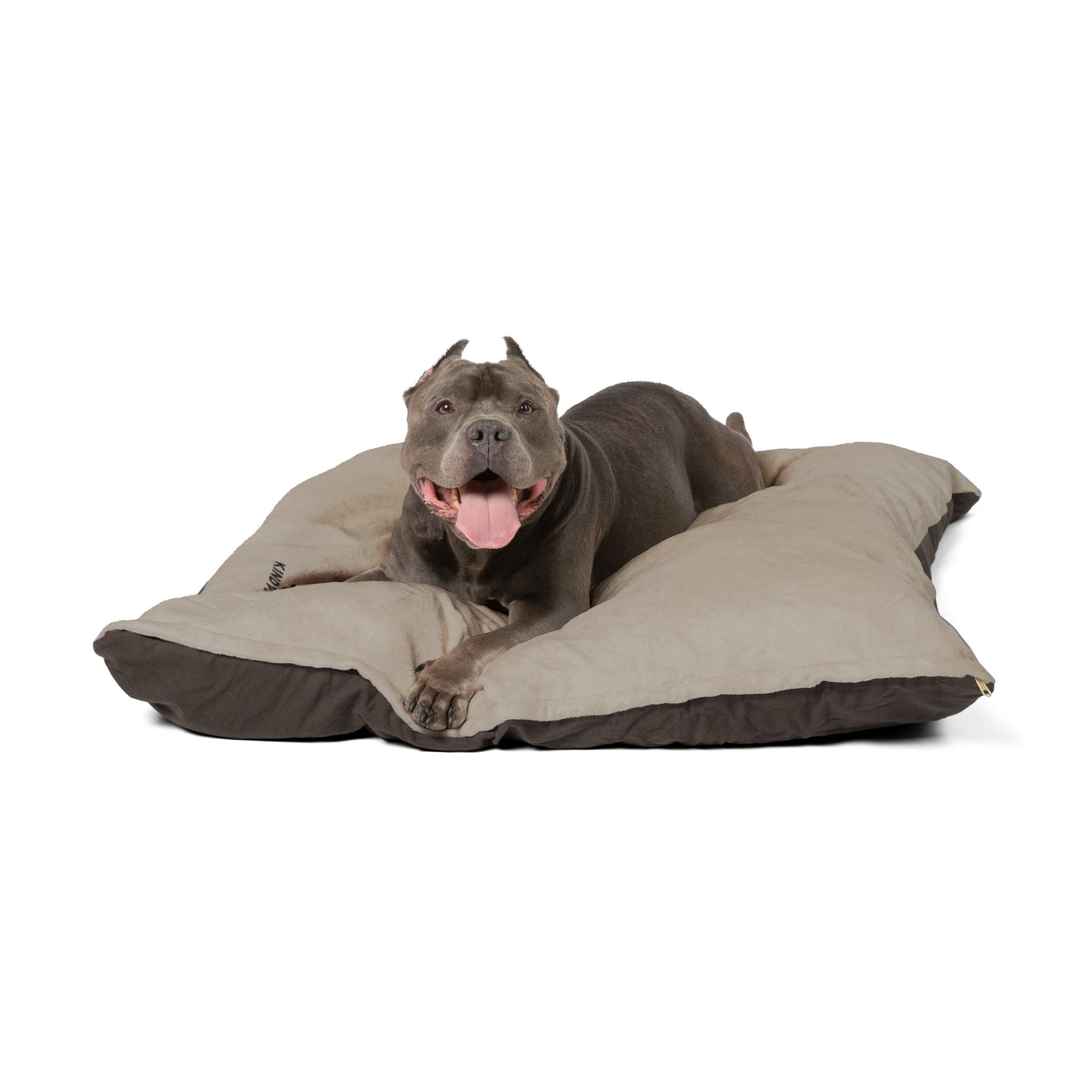 Cozy Plush Pet Bed — Soft Sherpa Cushion with 'Kind Paws' Paw-Print Accent