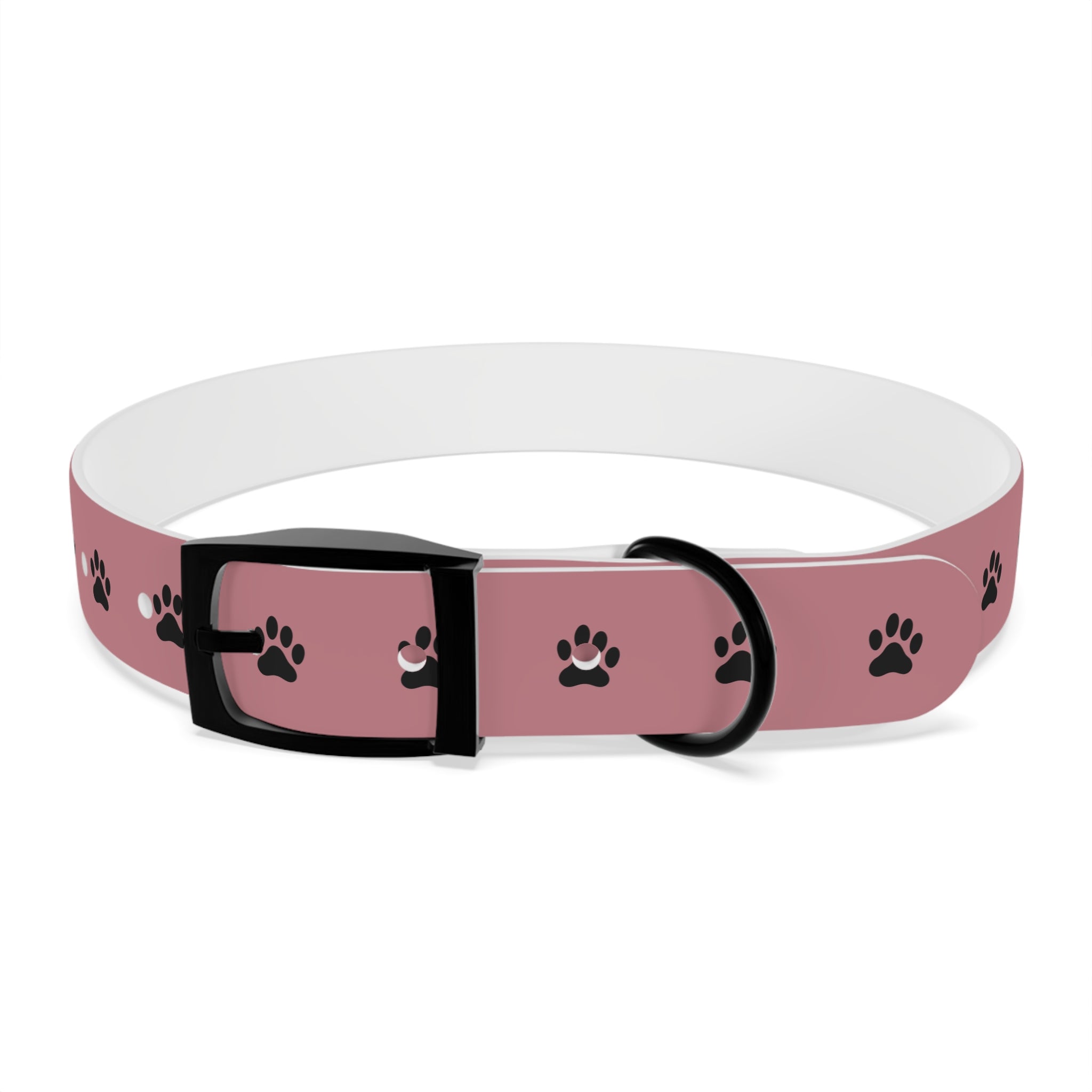 Pink Paw Print Dog Collar — Cute Durable Pet Collar for Everyday Wear