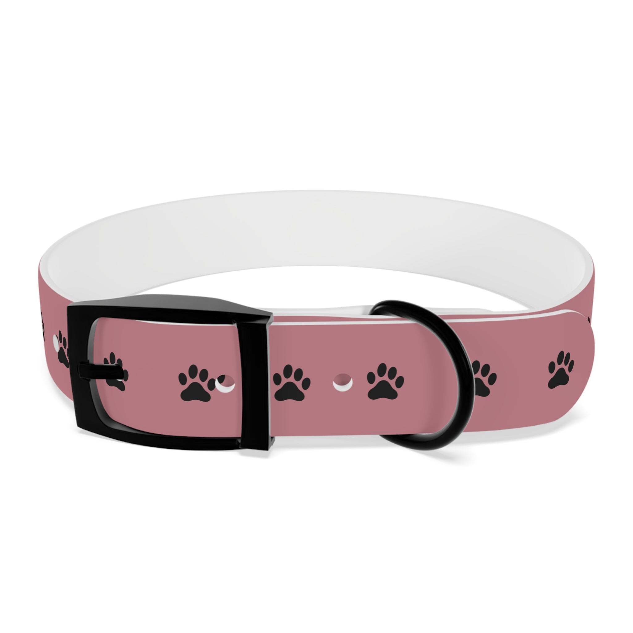 Pink Paw Print Dog Collar — Cute Durable Pet Collar for Everyday Wear