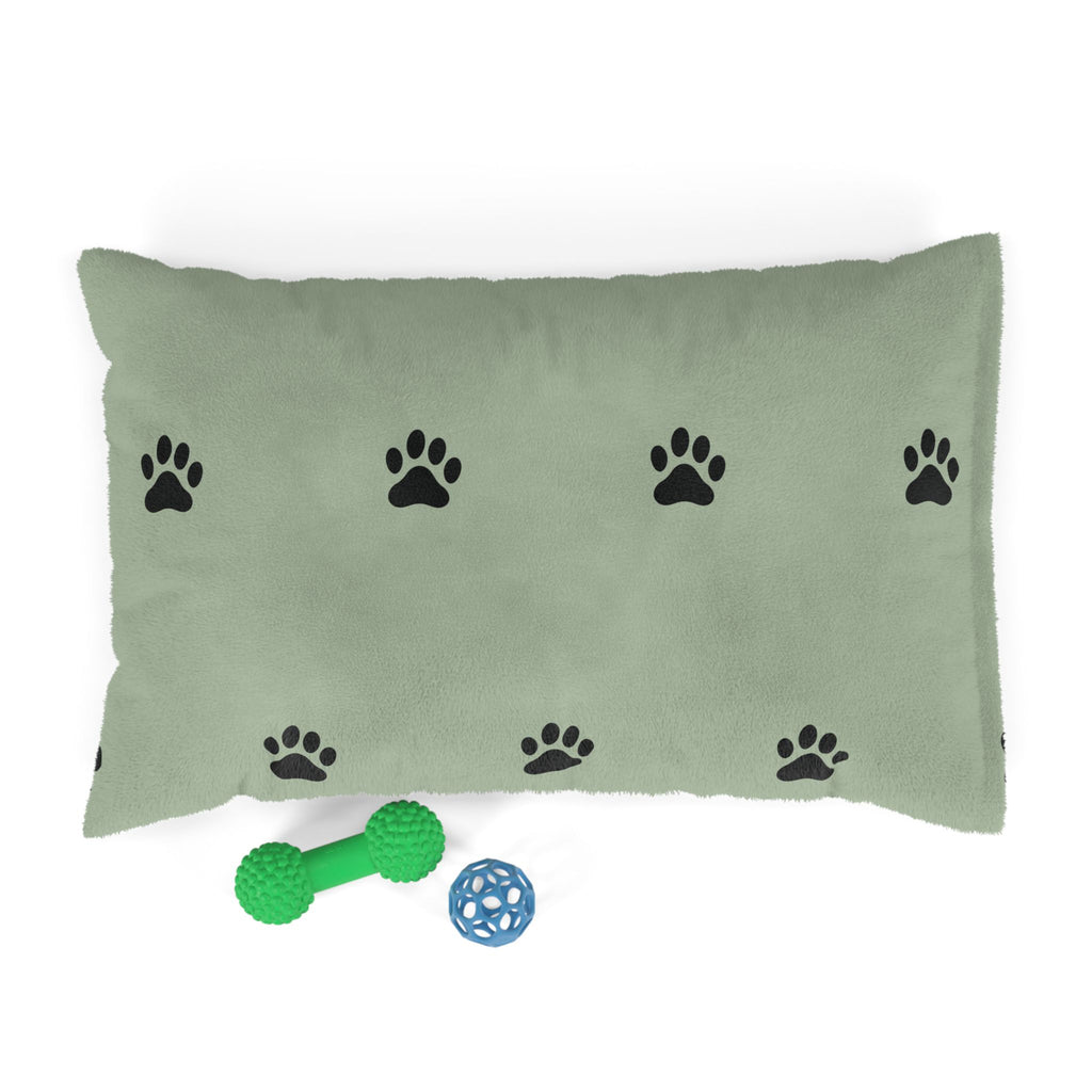 Pawprint Plush Pet Bed — Soft Plush Dog & Cat Cushion