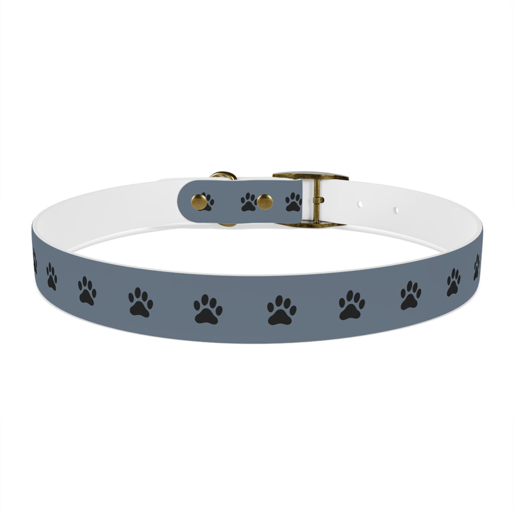Blue Paw Print Dog Collar — Durable Adjustable Pet Collar for Everyday Wear