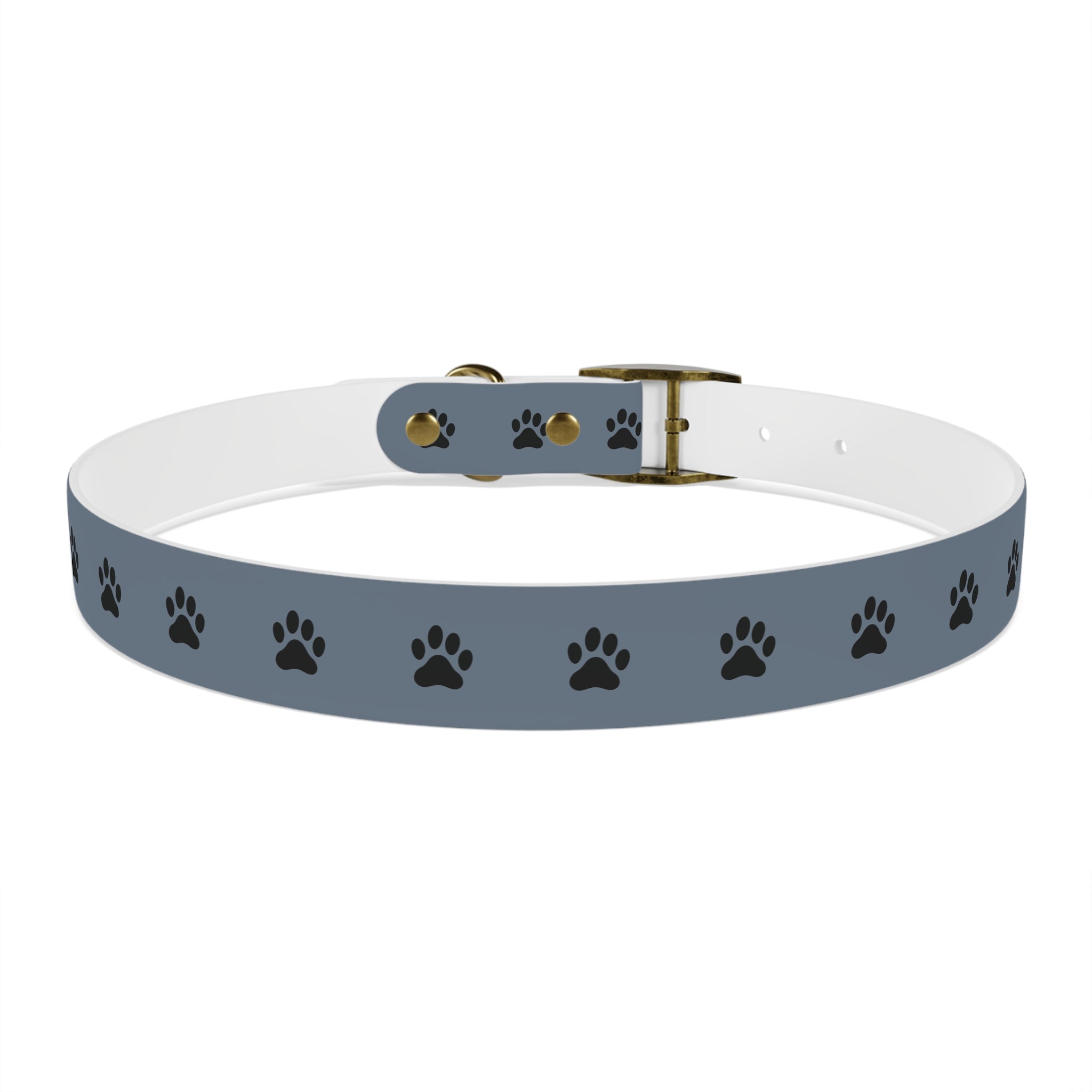 Blue Paw Print Dog Collar — Durable Adjustable Pet Collar for Everyday Wear