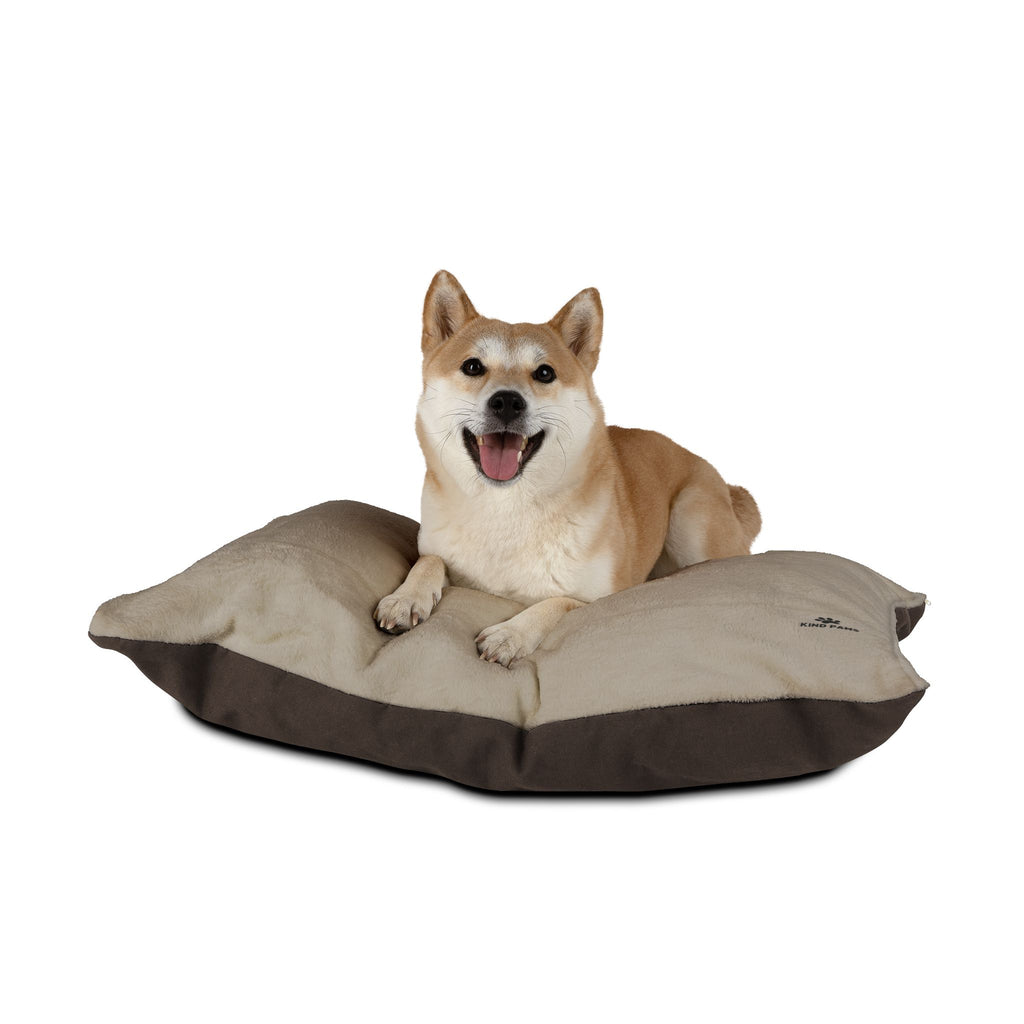 Cozy Plush Pet Bed — Soft Sherpa Cushion with 'Kind Paws' Paw-Print Accent