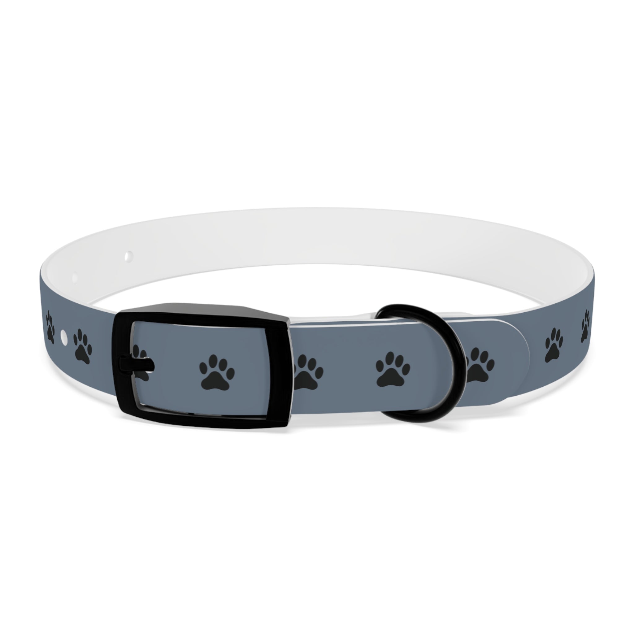 Blue Paw Print Dog Collar — Durable Adjustable Pet Collar for Everyday Wear