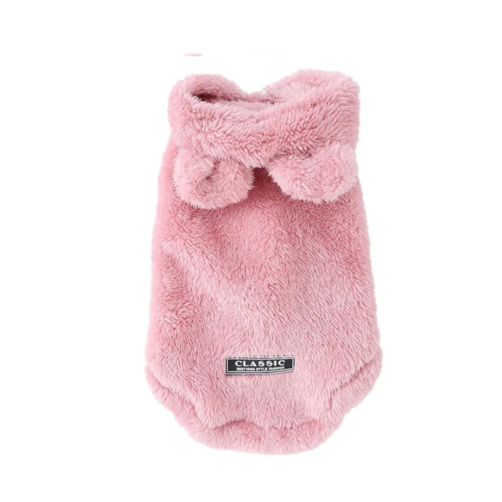 Winter Pet Sweater Coat Cute Ear Soft Hoddie Kitten Clothes Cozy Fleece Costume For Small Dogs Cats Sphynx Cat Yorkshire Outfits