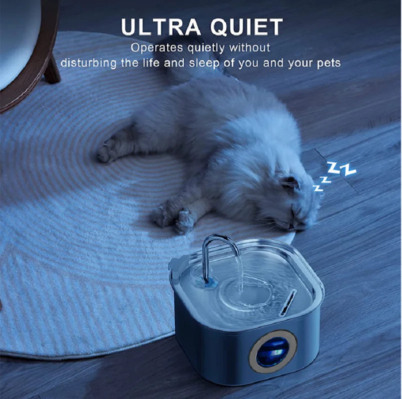Pet Water Fountain 304 Stainless Steel Automatic Cat Drinking Fountain 3.2L 108oz Super Quiet Pets Auto FilterCats Water Fountai