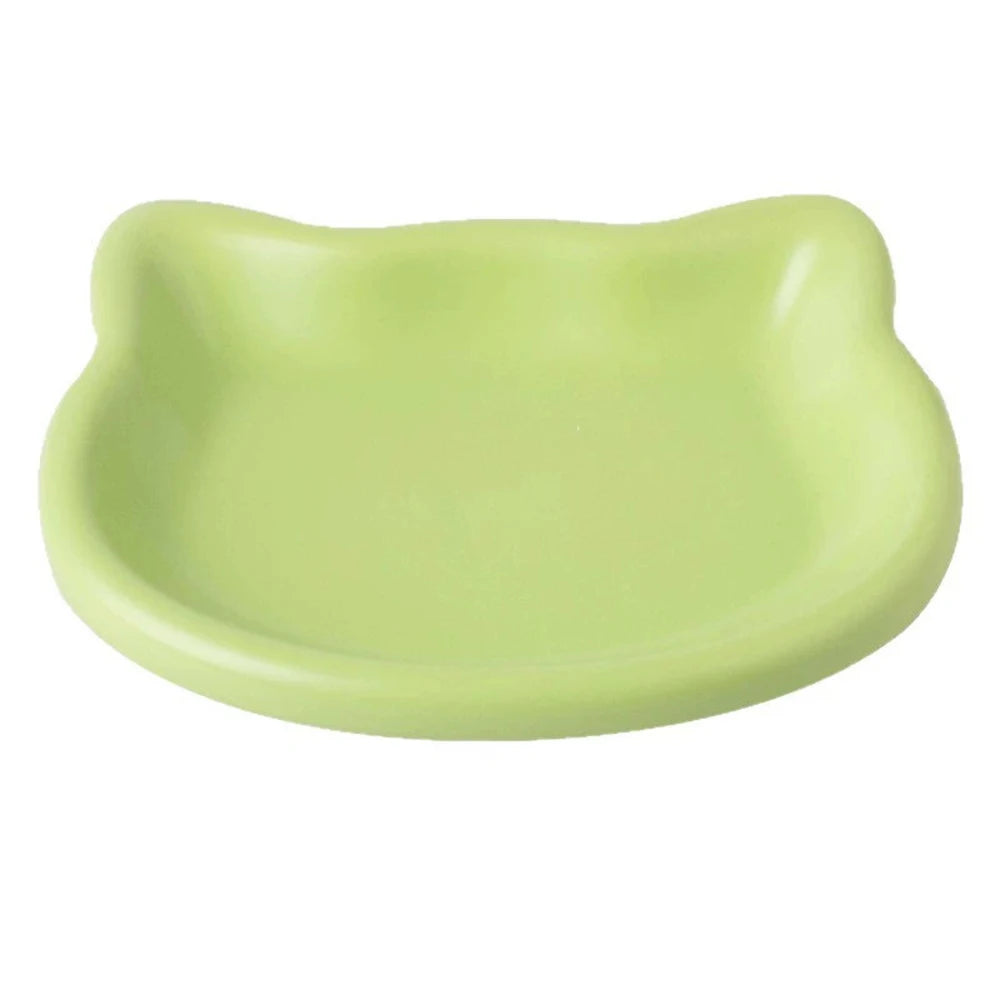 1PC Cat-Shaped Pet Bowls, Pastel Color Cute Animal Design, Non-Slip Pet Food Dish, Ideal for Cats, Trendy Pet Accessory for Home