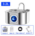 Pet Water Fountain 304 Stainless Steel Automatic Cat Drinking Fountain 3.2L 108oz Super Quiet Pets Auto FilterCats Water Fountai