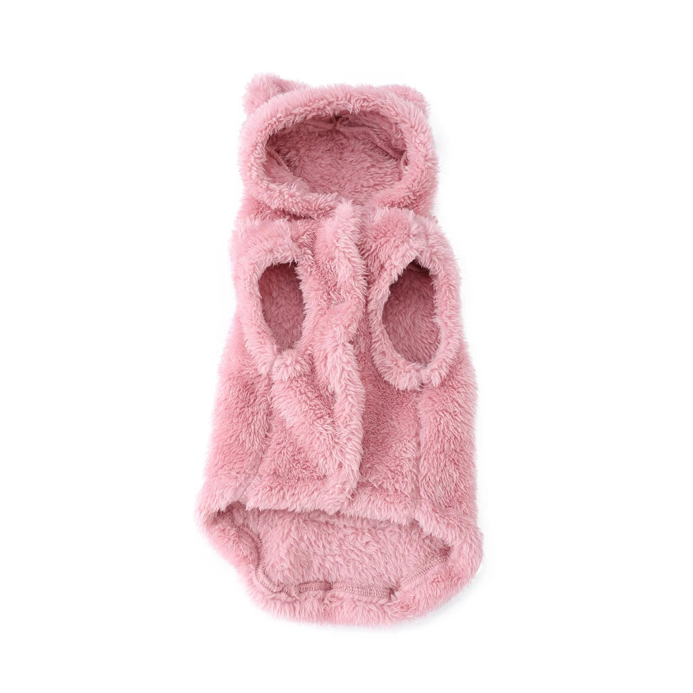 Winter Pet Sweater Coat Cute Ear Soft Hoddie Kitten Clothes Cozy Fleece Costume For Small Dogs Cats Sphynx Cat Yorkshire Outfits